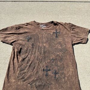 Brown Cross Graphic Short Sleeve Men’s T-Shirt